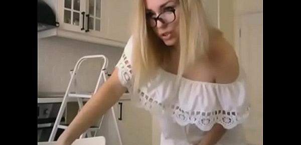  milf teasing on cam while handy man is working